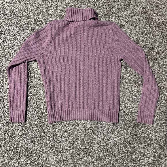 Pendleton Womens Cable crewneck knit Turtleneck sweater / Pink / Large - Picture 9 of 12
